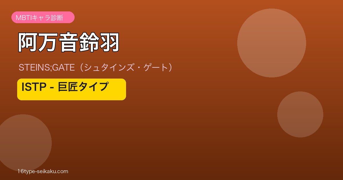 阿万音鈴羽 MBTI アイキャッチ