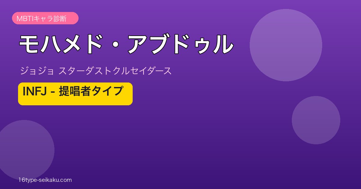 モハメド・アブドゥル MBTIアイキャッチ