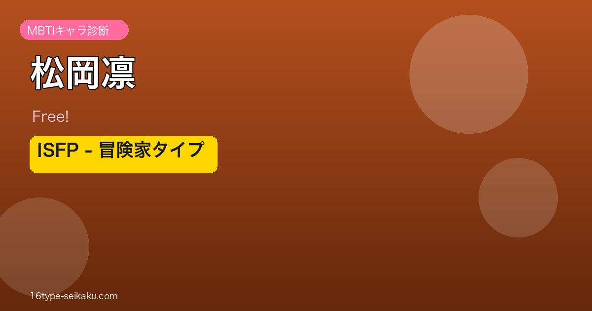 松岡凛（Free!）ISFPタイプ アイキャッチ画像