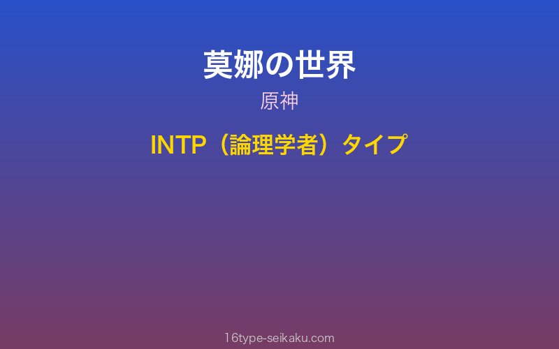 莫娜（原神）キャラクターイメージ