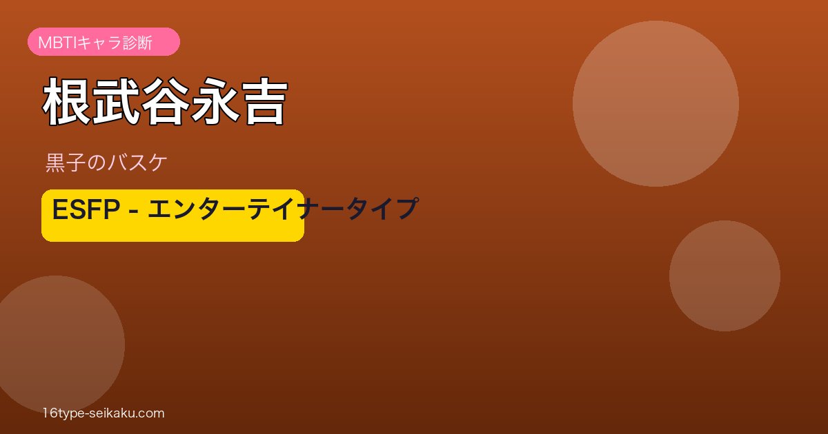 根武谷永吉（黒子のバスケ）ESFPタイプ アイキャッチ