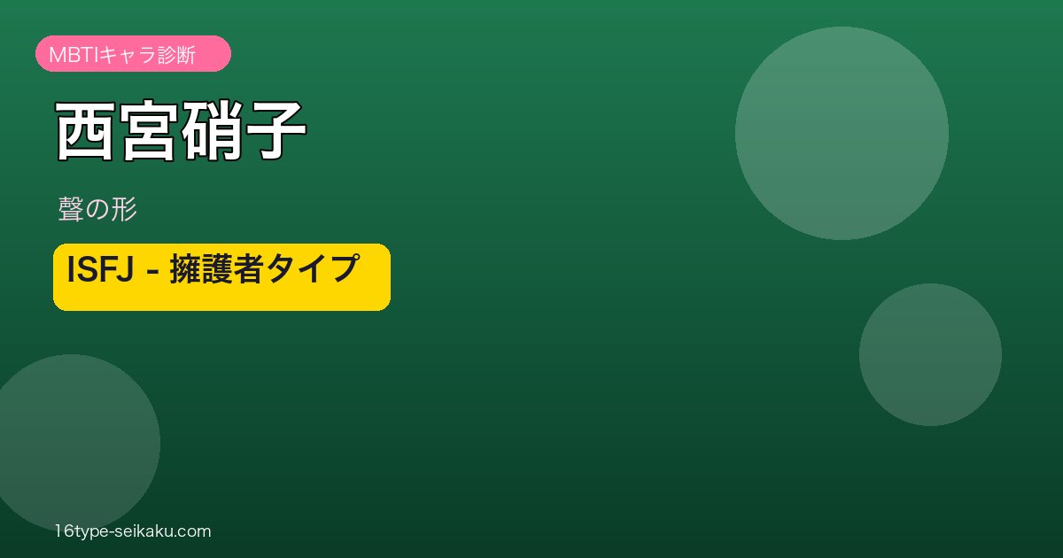 西宮硝子のMBTIタイプ分析