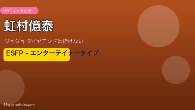 虹村億泰 MBTIアイキャッチ ESFP エンターテイナー