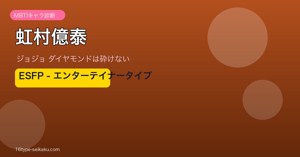 虹村億泰 MBTIアイキャッチ ESFP エンターテイナー