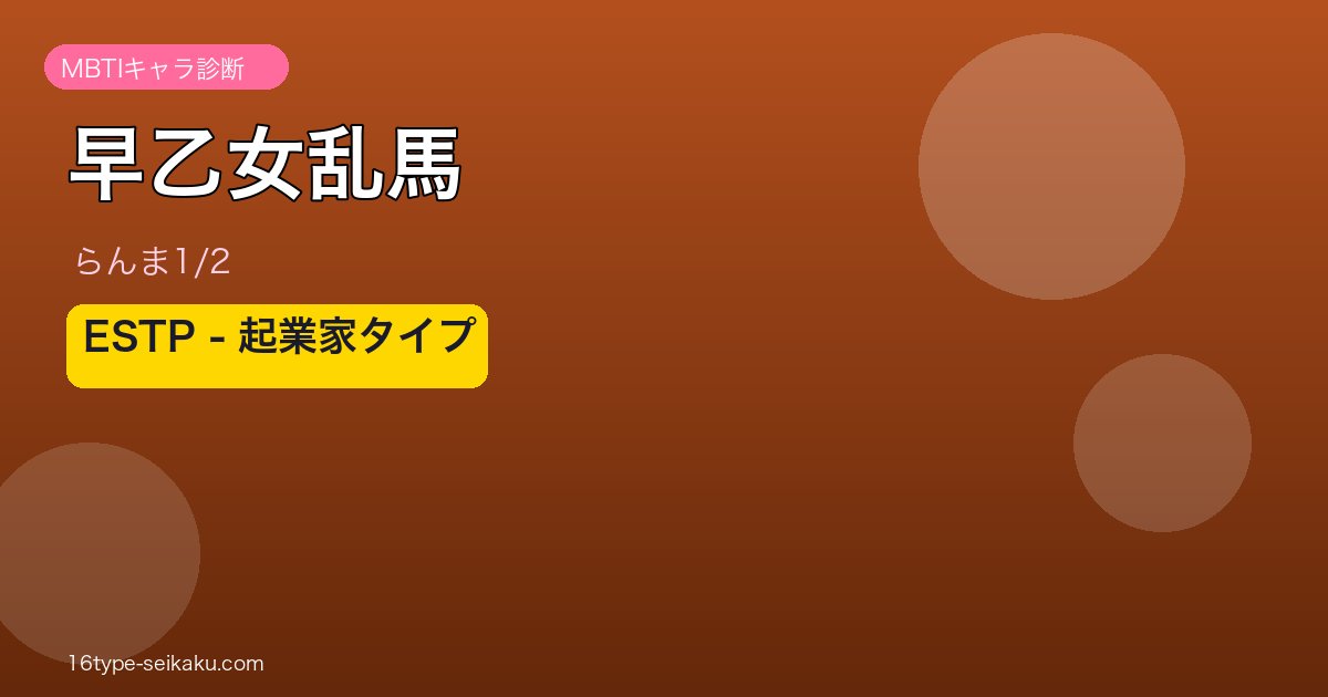早乙女乱馬 MBTI ESTP アイキャッチ