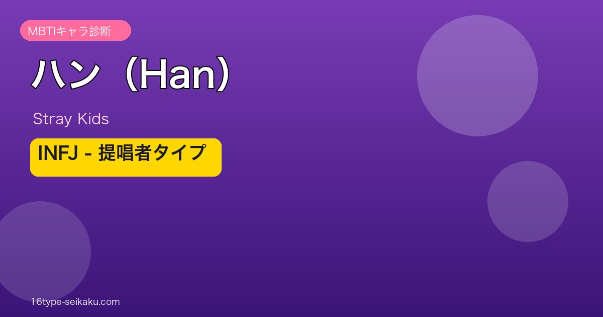 ハン（Stray Kids）MBTIアイキャッチ - INFJ提唱者タイプ