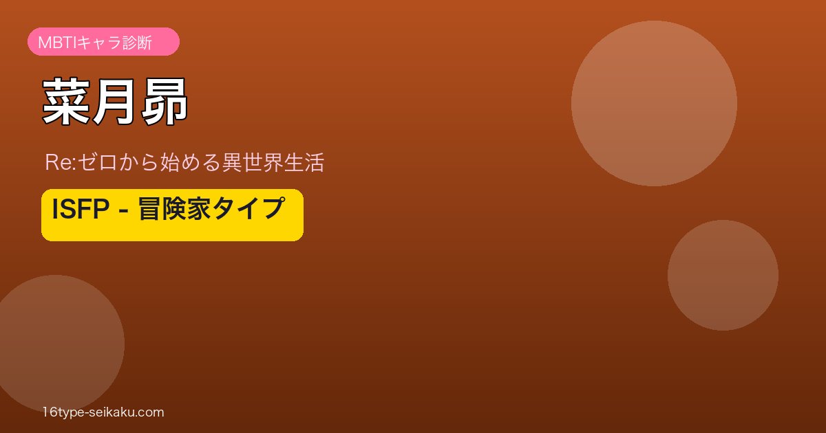 菜月昴 MBTI