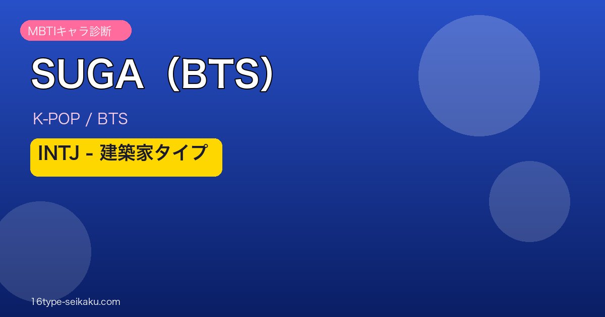 SUGA（BTS） MBTI INTJ