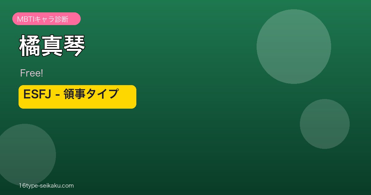 橘真琴（Free!）ESFJ領事タイプ アイキャッチ