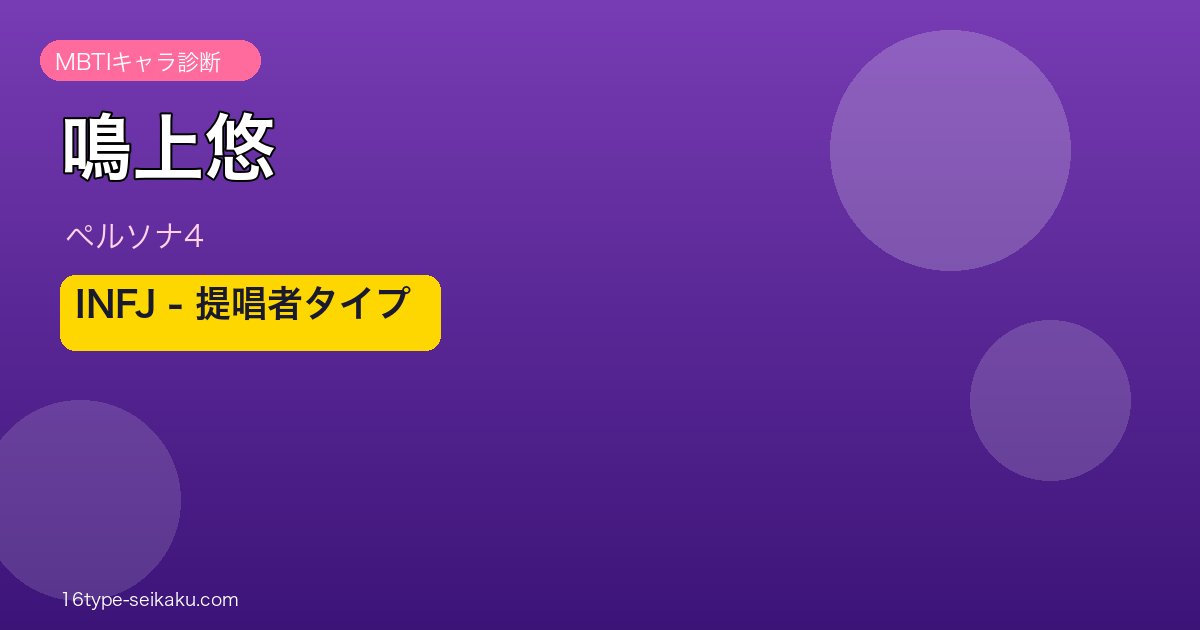 鳴上悠 ペルソナ4 INFJ アイキャッチ