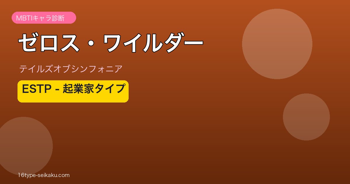 ゼロス・ワイルダー MBTI