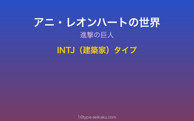 アニ・レオンハート キャラクターイメージ