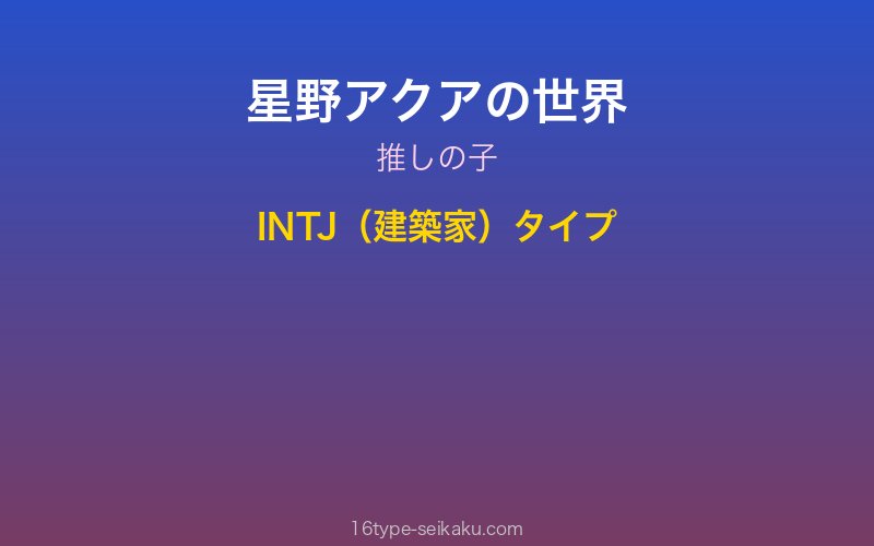 星野アクア キャラクターイメージ