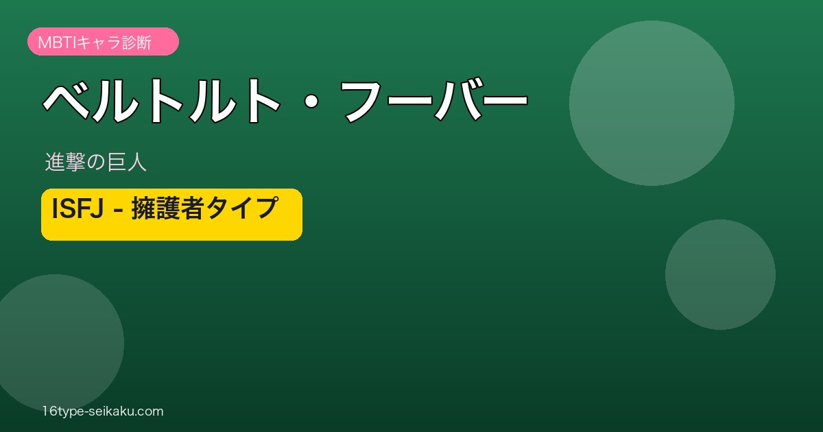 ベルトルト・フーバーのMBTIアイキャッチ