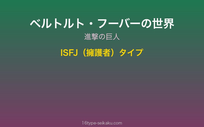 ベルトルト・フーバー キャラクターイメージ