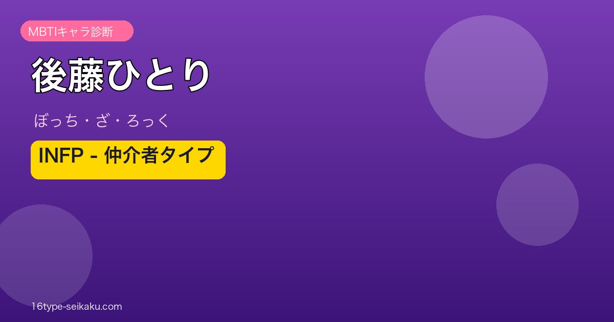 後藤ひとり ぼっち・ざ・ろっく INFP