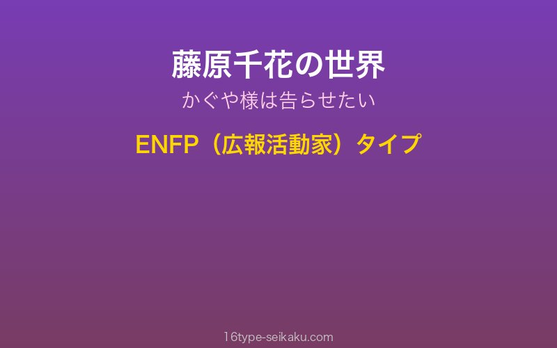 藤原千花 キャラクターイメージ