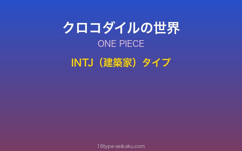 クロコダイル キャラクターイメージ