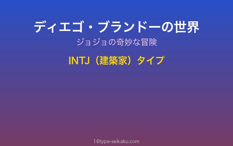 ディエゴ・ブランドー キャラクターイメージ