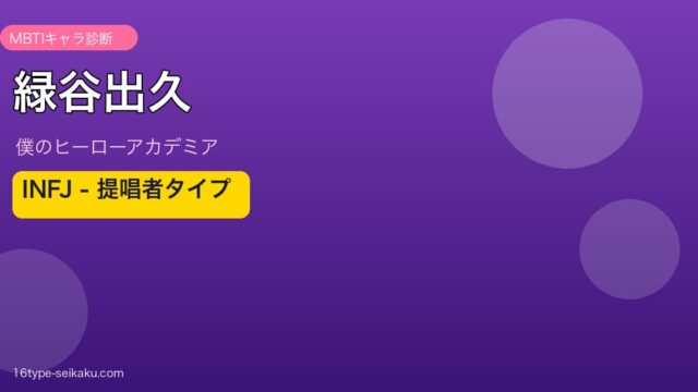 緑谷出久のMBTIアイキャッチ
