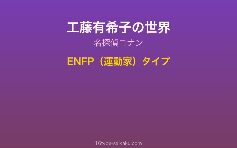 工藤有希子 キャラクターイメージ