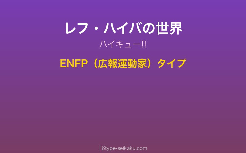 レフ・ハイバ キャラクターイメージ