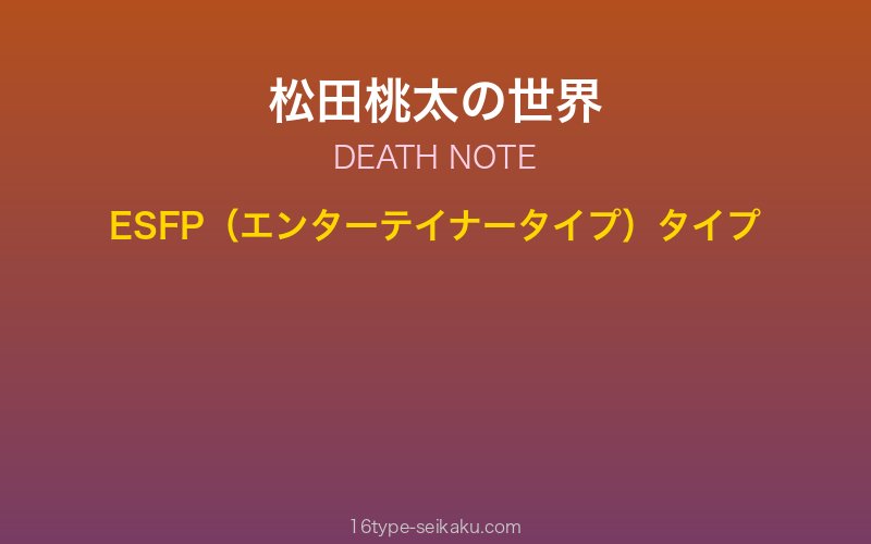 松田桃太 キャラクターイメージ