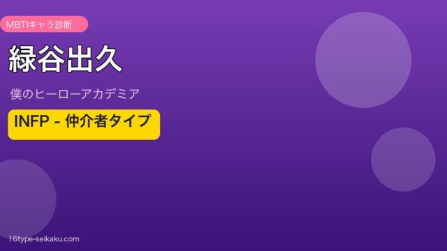 緑谷出久のMBTI診断アイキャッチ