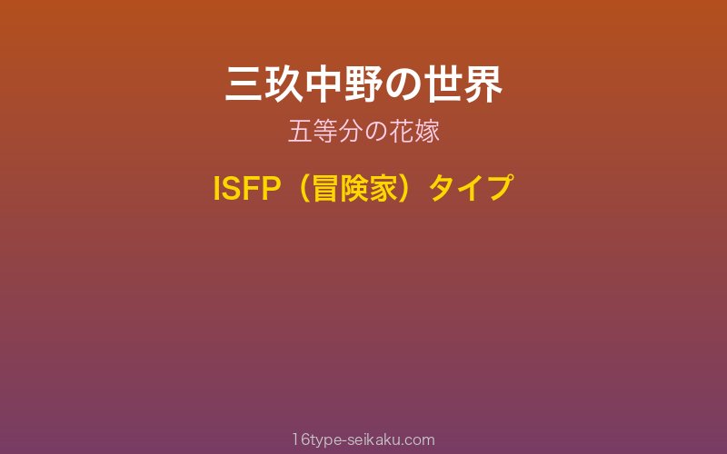 三玖中野 キャラクターイメージ