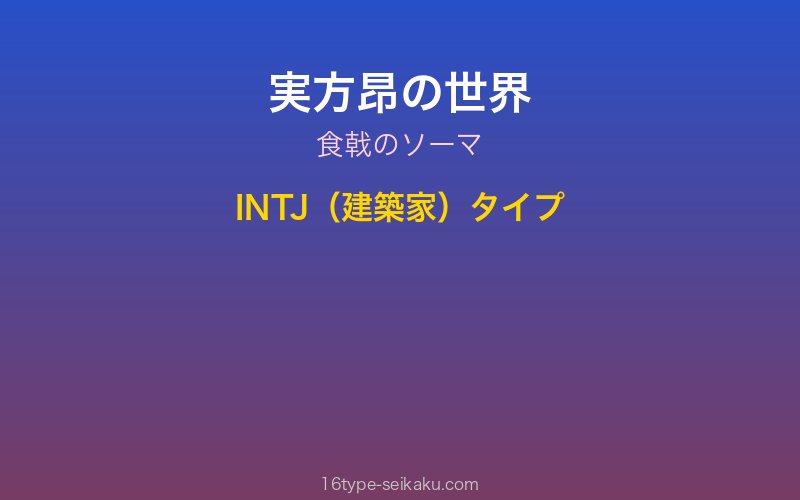 実方昂 キャラクターイメージ