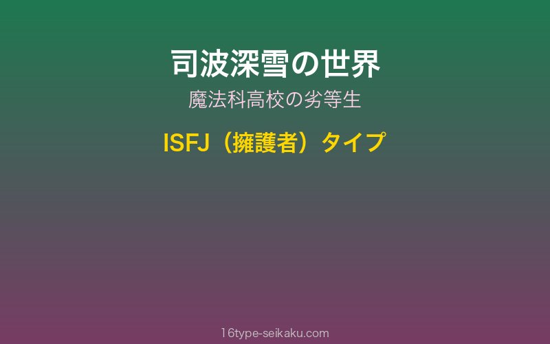 司波深雪 キャラクターイメージ