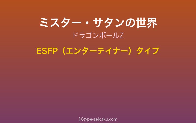 ミスター・サタン キャラクターイメージ