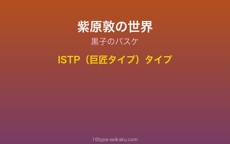 紫原敦 キャラクターイメージ