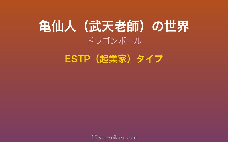 亀仙人（武天老師） キャラクターイメージ