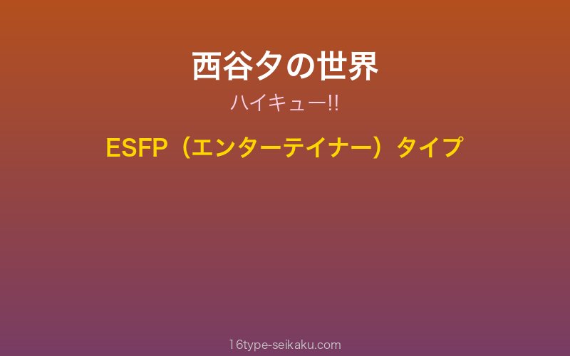 西谷夕 キャラクターイメージ