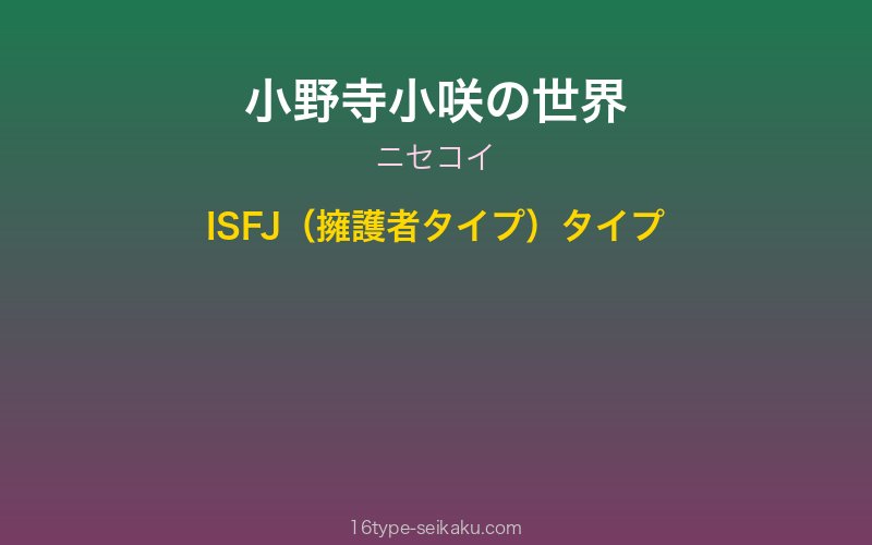 小野寺小咲 キャラクターイメージ