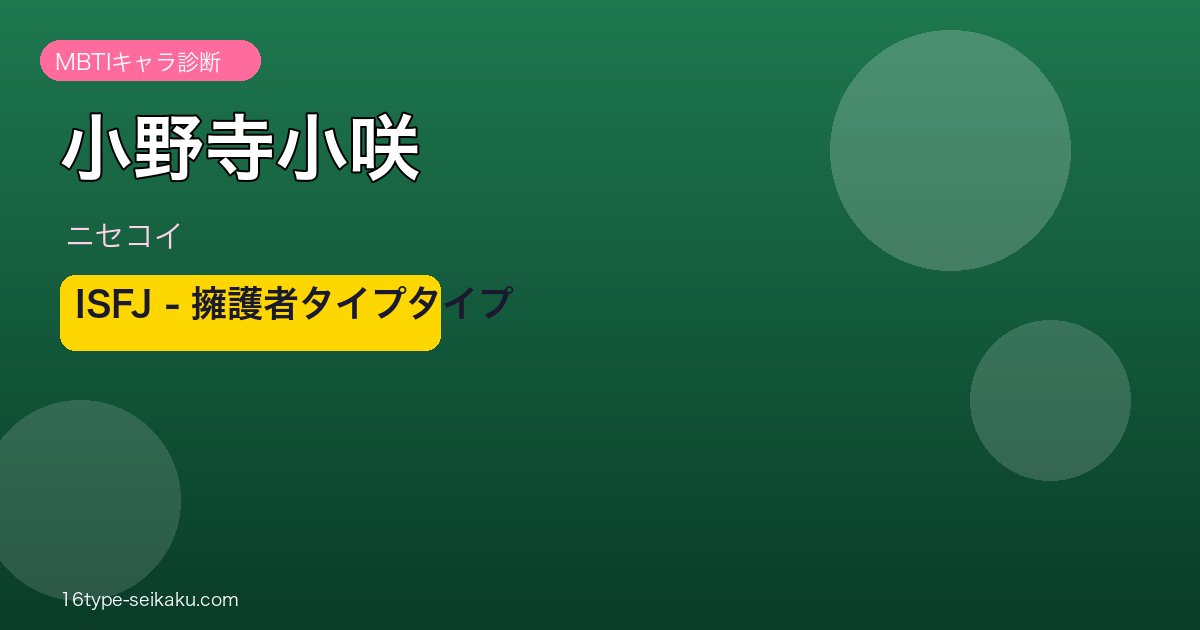 小野寺小咲 ISFJ アイキャッチ