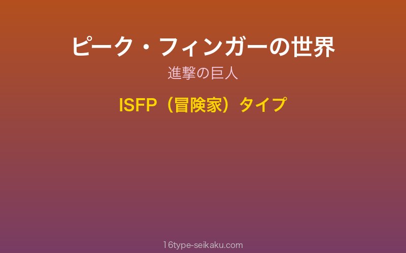 ピーク・フィンガー キャラクターイメージ