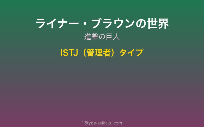 ライナー・ブラウン キャラクターイメージ