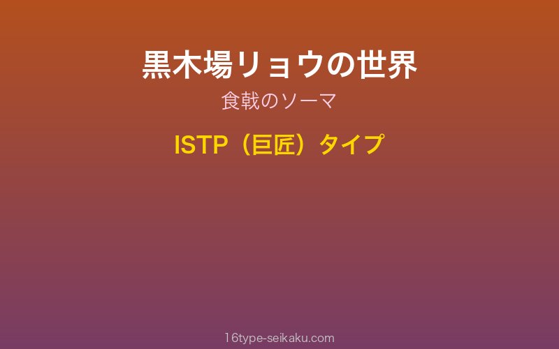 黒木場リョウ キャラクターイメージ