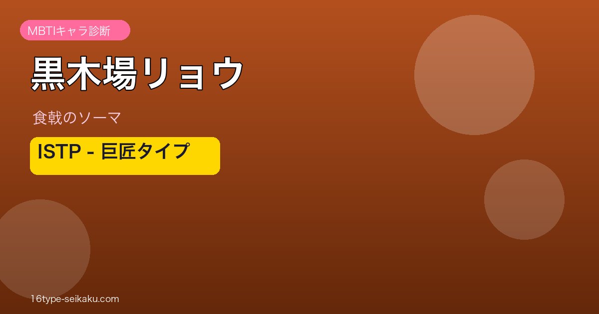 黒木場リョウ ISTP アイキャッチ