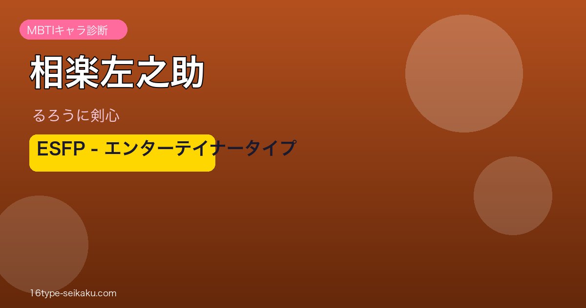 相楽左之助（るろうに剣心）MBTI ESFP アイキャッチ