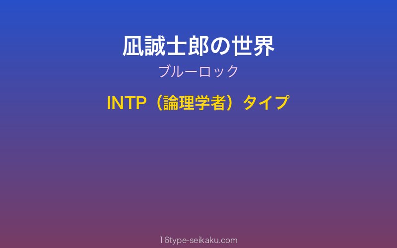 凪誠士郎 キャラクターイメージ