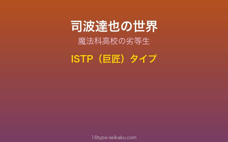 司波達也 キャラクターイメージ