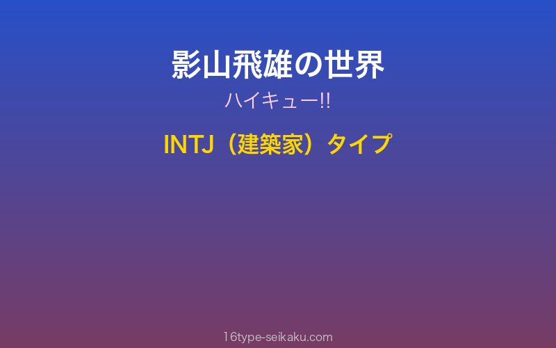 影山飛雄 キャラクターイメージ