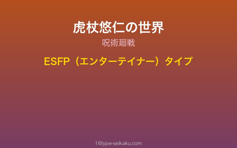 虎杖悠仁 キャラクターイメージ