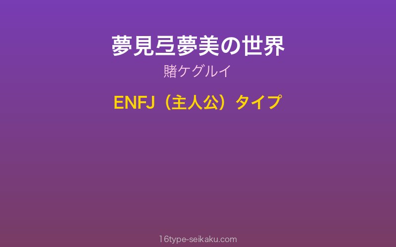 夢見弖夢美 キャラクターイメージ