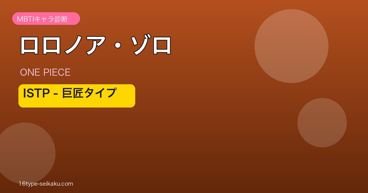 ロロノア・ゾロ ISTP アイキャッチ