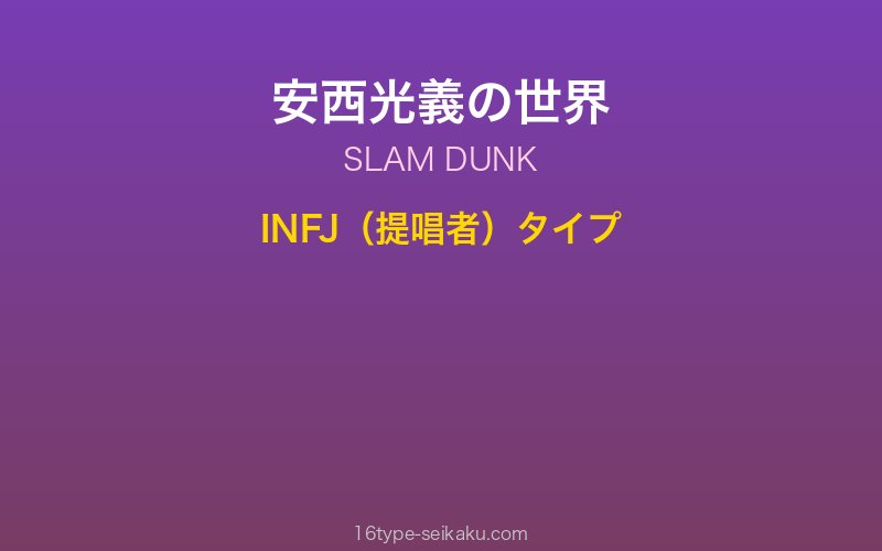 安西光義 キャラクターイメージ