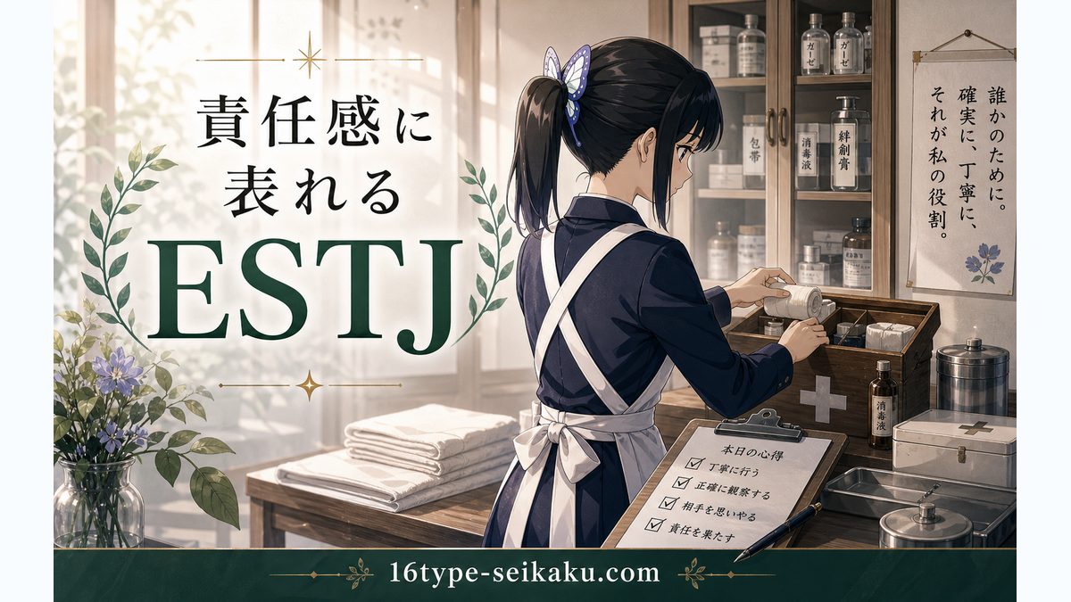 神崎アオイ（鬼滅の刃）の性格特性とは？の要点をまとめたMBTIキャラ診断インフォグラフィック